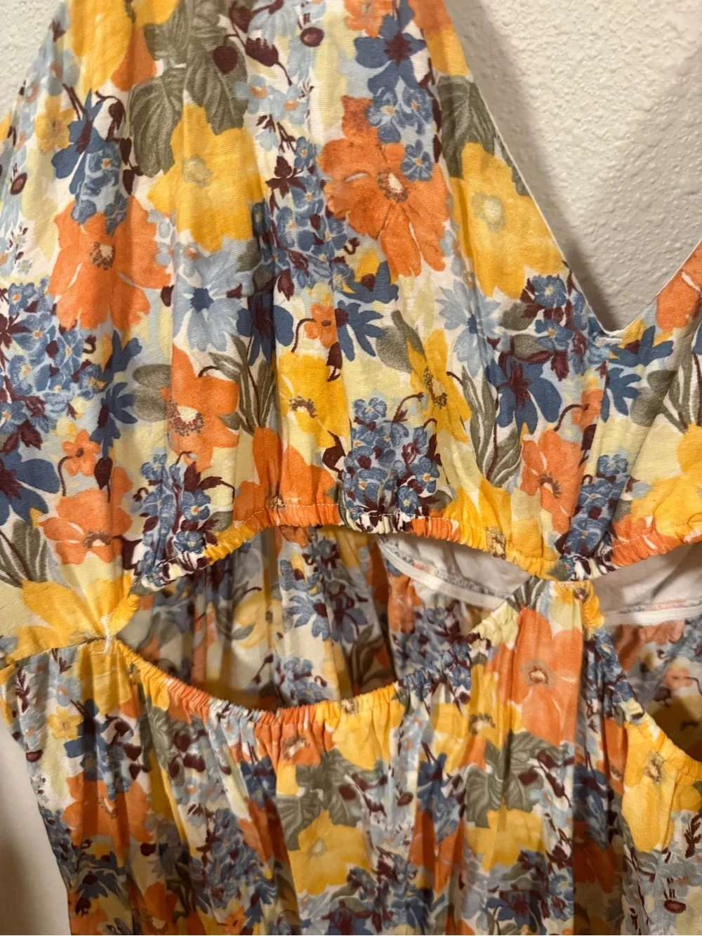 ABERCROMBIE & FITCH FLORAL CUT OUT MAXI DRESS XXL